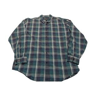 John Bartlett Shirt Mens XL Green Plaid Consensus Cotton Button Down Long Sleeve